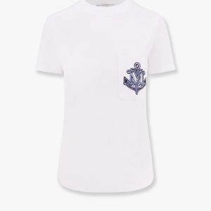 Acacia cotton t-shirt with breast pocket and embroidery