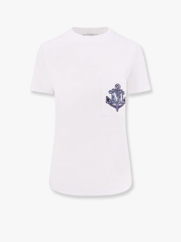 Acacia cotton t-shirt with breast pocket and embroidery