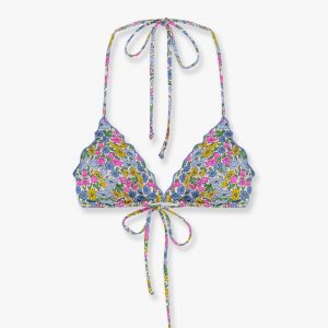 Sagittarius bikini top with poppy and daisy print