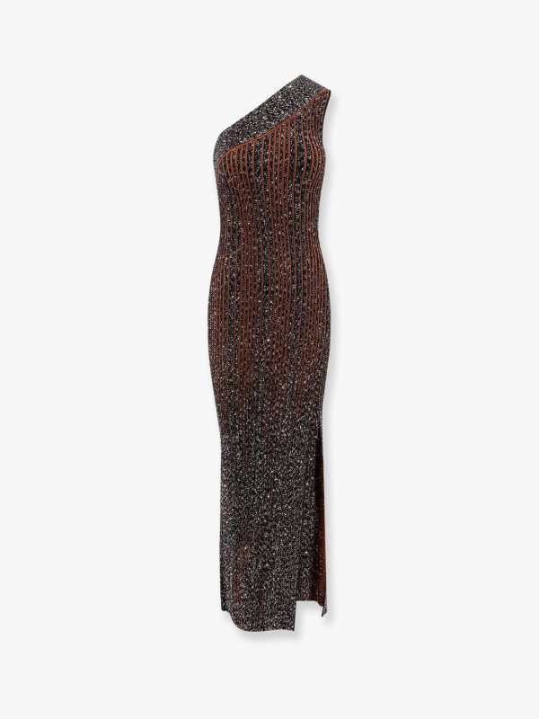 Viscose blend dress with all-over sequins