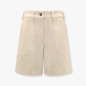 Stretch cotton shorts with maxi logo patch
