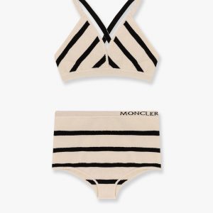 Top and culotte striped cotton blend set