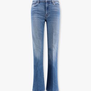 Stretch cotton jeans with flared bottom