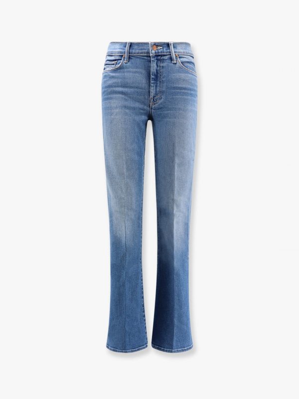 Stretch cotton jeans with flared bottom