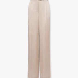 Satin trousers with wide leg