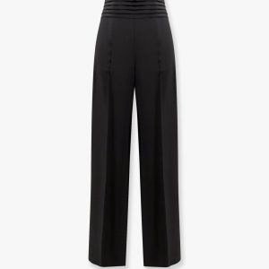 Satin trouser with pleated waist