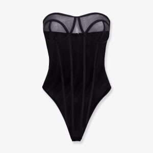 Stretch nylon Bustier Top