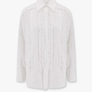 Viscose blend shirt with crinkled effect