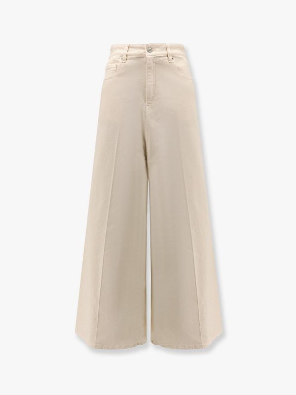 Wide fit stretch denim trouser