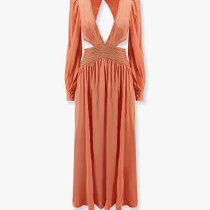 Satin sunset long dress with cut-out details