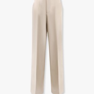 Satin trouser with wide leg
