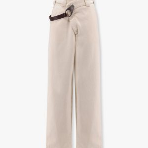 Reimagine by Pinko X Patrick McDowell cotton trousers with crossover and belt