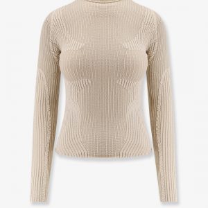 Wavy stretch cotton blend top