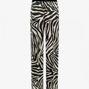 Stretch silk trouser with animalier print