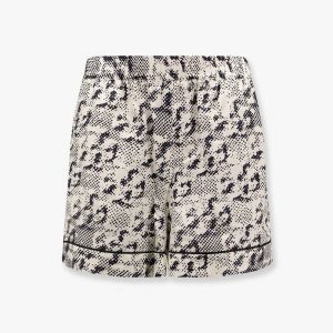 Silk shorts with pixelated logo print