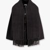Wool blend coat with embroidery and scarf — изображение 6