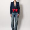 Viscose blazer with bow in double duchesse — изображение 2