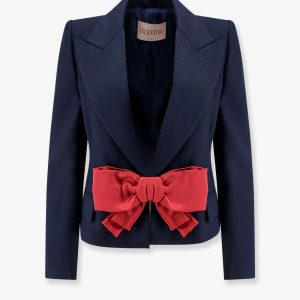 Viscose blazer with bow in double duchesse