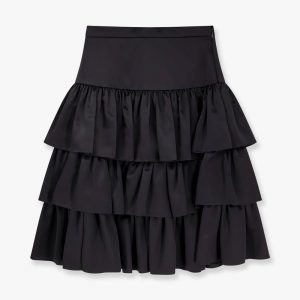 Satin ruffle skirt