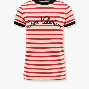 Striped cotton t-shirt with embroidered logo