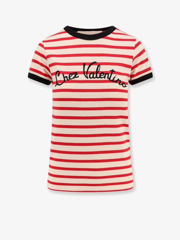 Striped cotton t-shirt with embroidered logo