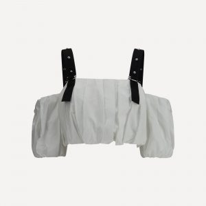Top crop con maniche a pallonicino