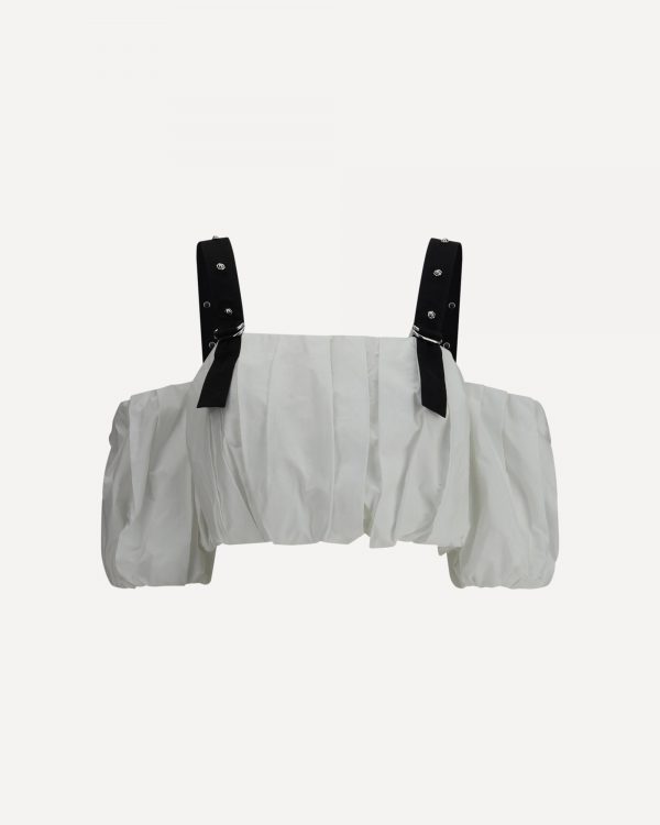 Top crop con maniche a pallonicino