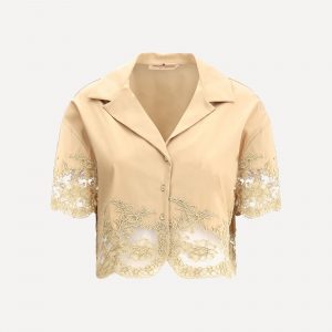 Camicia con dettagli in pizzo