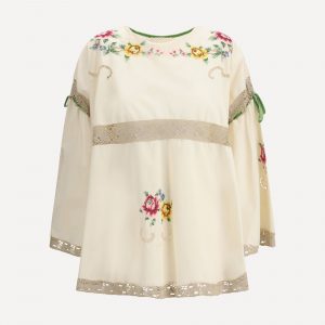 Blusa con dettagli floreali