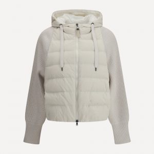 Piumino con maniche in lana