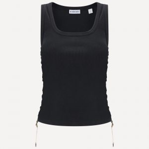 Top a costine con finitura Archivio Check