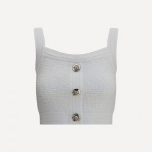 Top crop in tweed