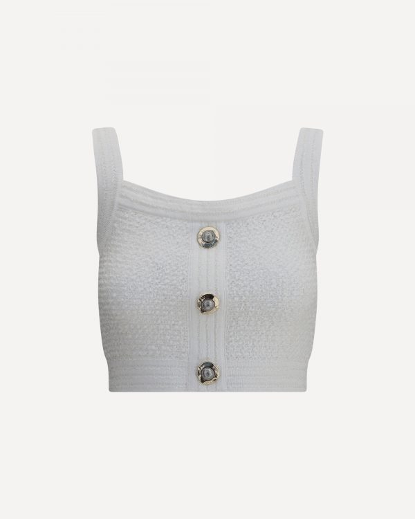 Top crop in tweed