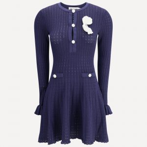Abito corto in maglia pointelle
