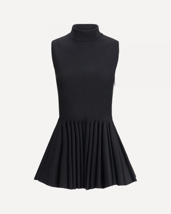 Top con godet in misto lana