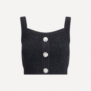 Top crop in tweed