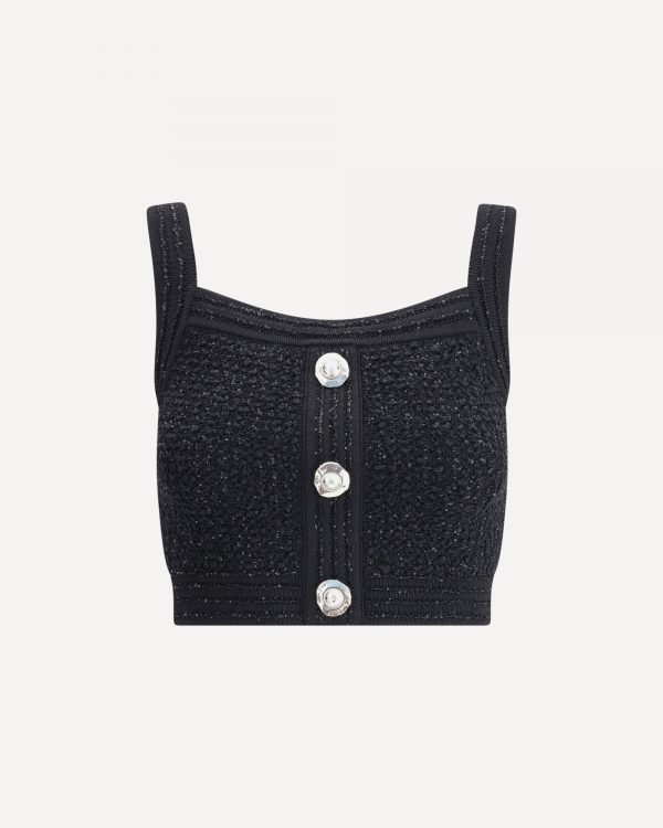 Top crop in tweed