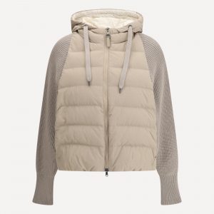 Piumino con maniche in lana