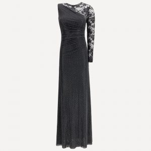 Abito lungo in pizzo e strass