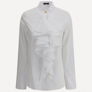 Camicia in popeline con volant