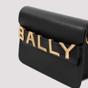 Bally Logo Grained Calf Leather Shoulder Bag