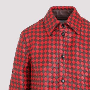Bottega Veneta Bicolor Intrecciato Leather Shirt