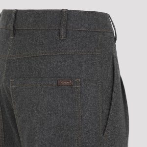 Brunello Cucinelli Cropped Flannel Pants