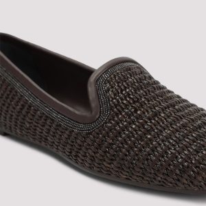 Brunello Cucinelli Raffia Slippers