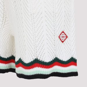 Casablanca Chevron Faux Crochet Shorts