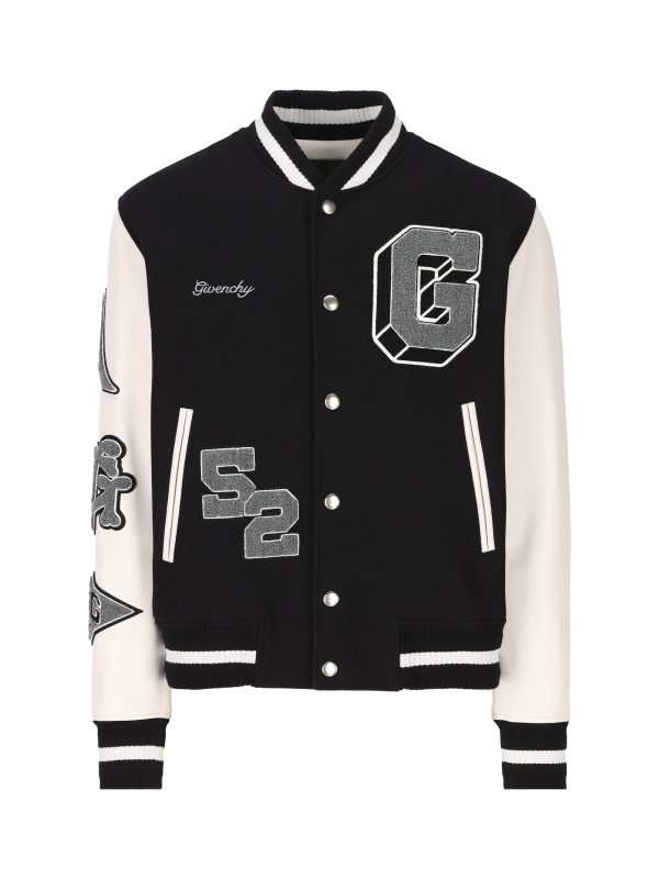 Bomber realizzato in lana vergine e poliammide.