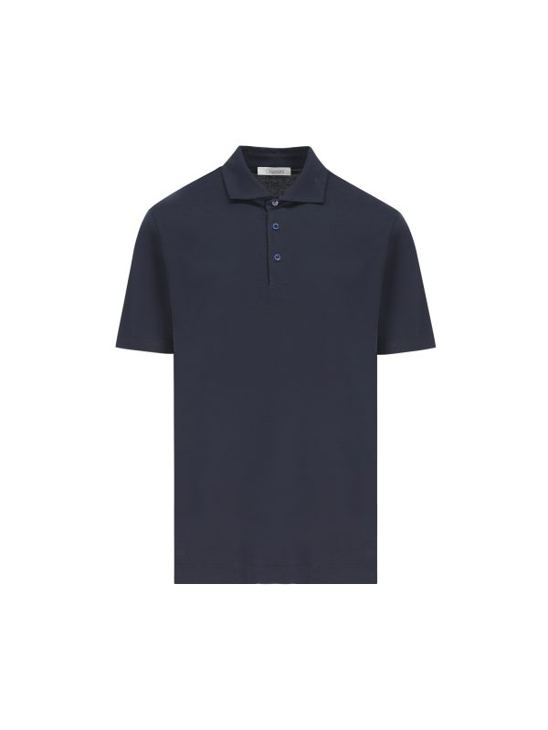 Polo realizzata in cotone ed elastan.