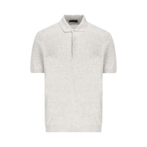 Polo realizzata in lino e cotone.