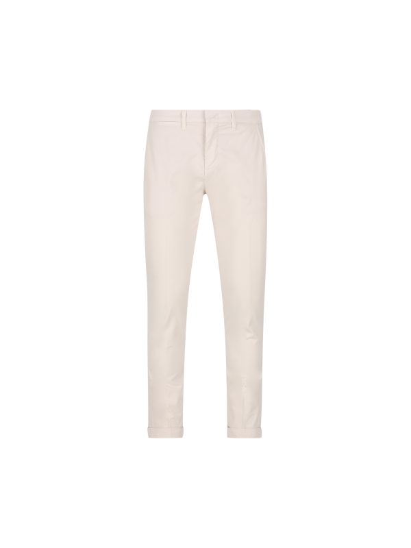 Pantaloni capri slim fit in gabardine di cotone stretch