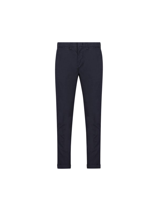 Pantaloni capri slim fit in gabardine di cotone stretch